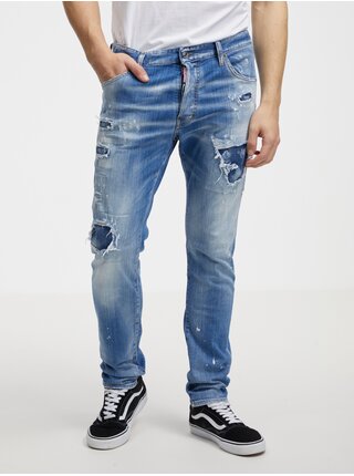 Modré pánske straight fit džínsy DSQUARED2