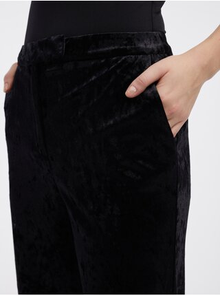 Černé dámské sametové kalhoty ORSAY