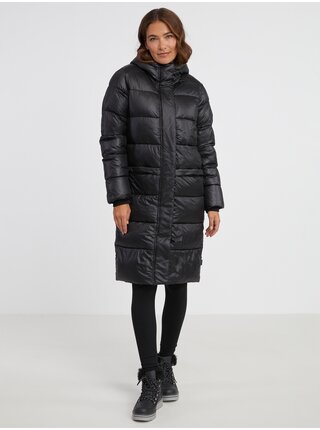 Čierny dámsky zimný prešívaný oversized kabát SAM 73