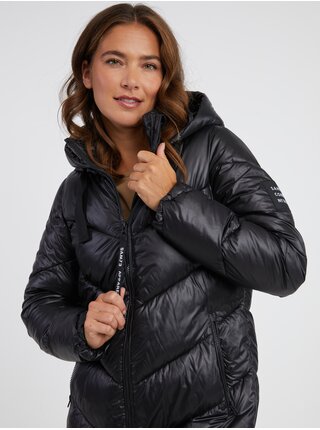 Černý dámský zimní prošívaný kabát SAM 73