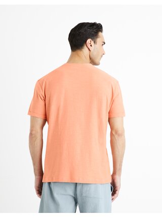 Oranžové pánské basic tričko Celio Fecola 