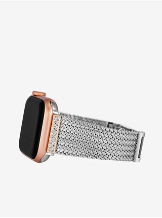 Řemínek pro hodinky Apple Watch s krystaly ve stříbrné barvě Anne Klein  