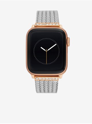 Řemínek pro hodinky Apple Watch s krystaly ve stříbrné barvě Anne Klein  