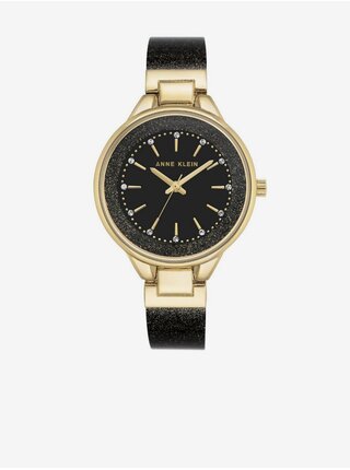 Dámske hodinky v čierno-zlatej farbe Anne Klein