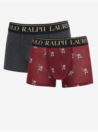 Sada dvou pánských boxerek v červené a šedé barvě Ralph Lauren