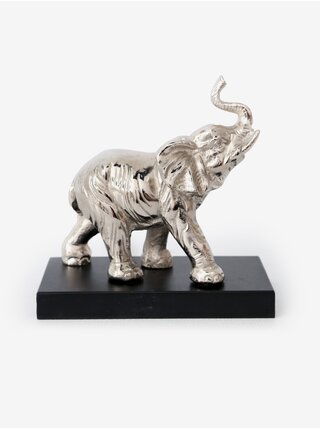 Dekoratívna kovová soška v striebornej farbe SIFCON Elephant