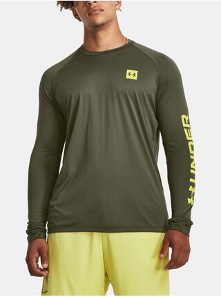 Khaki sportovní tričko Under Armour UA Tech Prt Fill LS