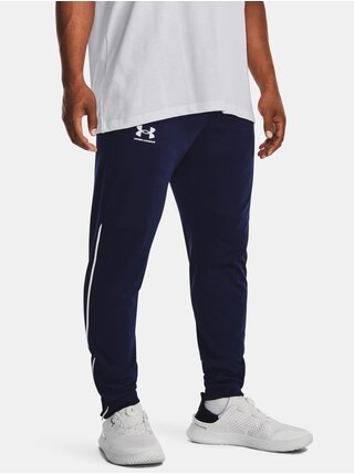 Tmavě modré sportovní kalhoty Under Armour UA PIQUE TRACK PANT 