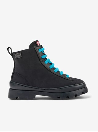 Čierne dievčenské kožené zimné topánky Camper Brutus