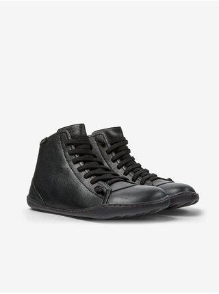 Čierne dámske kožené členkové topánky Camper Cami