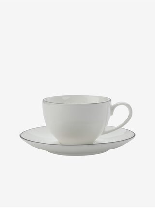 Biely porcelánový espresso šálka a podšálka Edge 100ml Maxwell & Williams