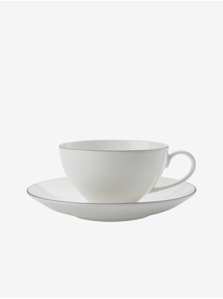 Bílý porcelánový cappuccino šálek a podšálek Edge 250ml Maxwell & Williams
