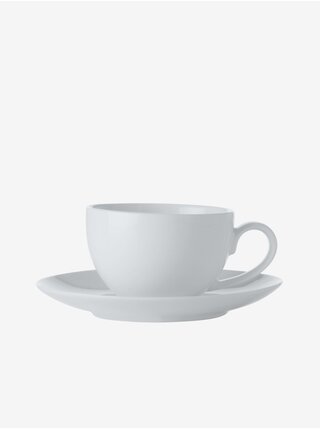 Bílý porcelánový espresso šálek s podšálkem White Basics 100ml Maxwell & Williams