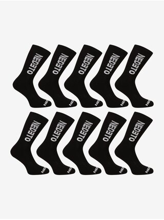 Sada deseti párů pánských ponožek v černé barvě Nedeto