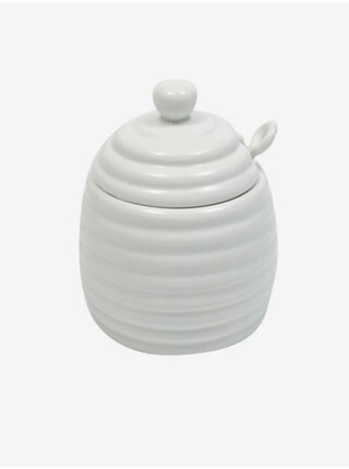Bílá porcelánová nádoba na med se lžičkou White Basics Maxwell & Williams