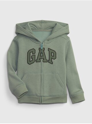 Zelená chlapčenská mikina na zips s kapucňou GAP