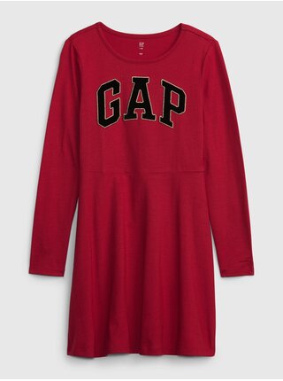 Červené dievčenské šaty s logom GAP