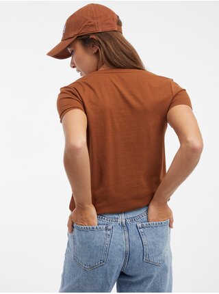 Hnedé dámske tričko s potlačou GAP