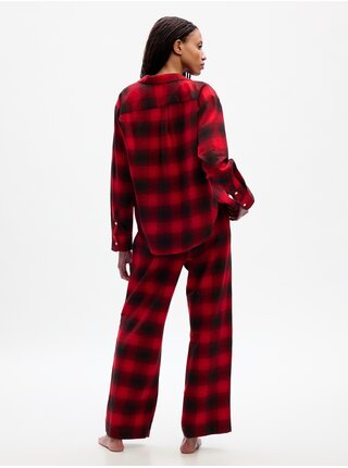 Černo-červené dámské flanelové kostkované pyžamo GAP