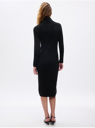 Čierne dámske svetrové midi šaty s rolákom GAP