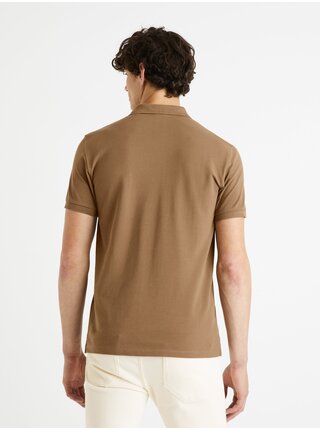 Hnedé pánske basic polo tričko Celio Teone