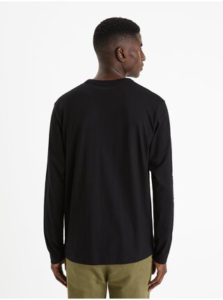 Čierne pánske tričko s potlačou Celio Feprime