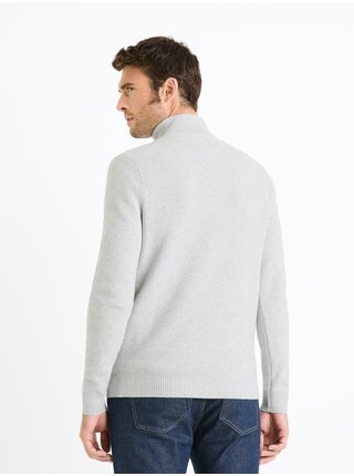 Svetlosivý pánsky sveter so stojačikom Celio Fetrucker