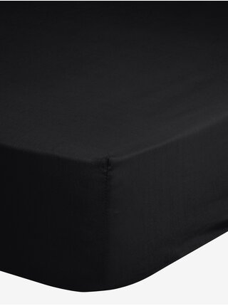 160/180 x 200 cm - Čierna elastická džersejová prestieradlo Good Morning