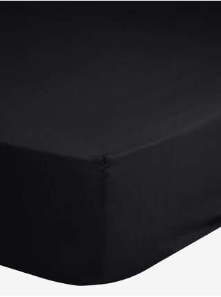 140 x 200 cm - Černé elastické žerzejové prostěradlo Good Morning