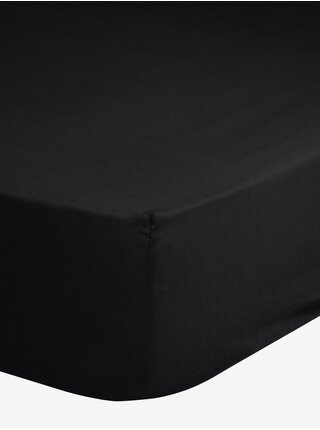 80/90/100 x 200 cm - Černé elastické žerzejové prostěradlo Good Morning