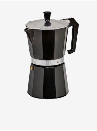 Čierny moka kávovar/espressovač Classico na 6 šálok Cilio