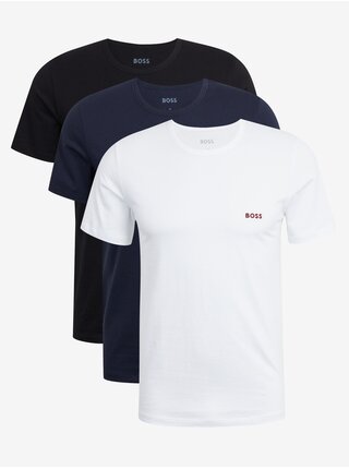 Súprava troch pánskych tričiek v bielej, čiernej a modrej farbe Hugo Boss