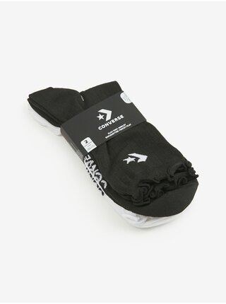 Sada dvou párů dámských ponožek v bílé a černé barvě Converse Lettuce Edg