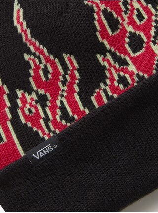 Čierno-červená chlapčenská čiapka VANS Up in Flames Beanie