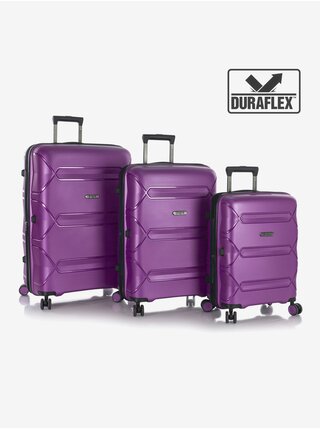 Sada tří cestovních kufrů ve fialové barvě Heys Milos S,M,L Plum