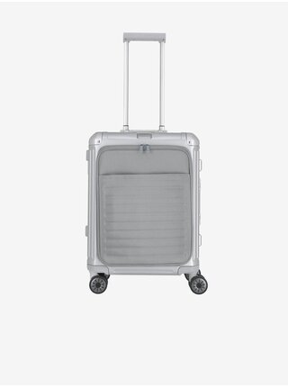 Cestovní kufr ve stříbrné barvě Travelite Next 4w S Front pocket Silver