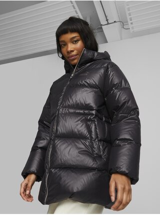 Čierna dámska páperová bunda Puma Style Hooded Down Jacket