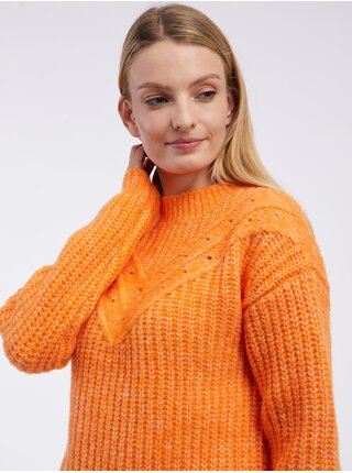 Oranžový dámský žebrovaný svetr ORSAY