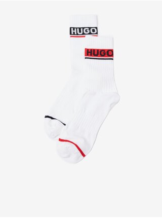 Sada dvou párů pánských ponožek v bílé barvě BOSS