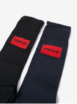 Sada dvou párů pánských ponožek v černé a tmavě modré barvě BOSS