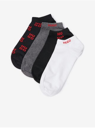 Sada čtyř párů pánských ponožek v černé, šedé a bílé barvě BOSS