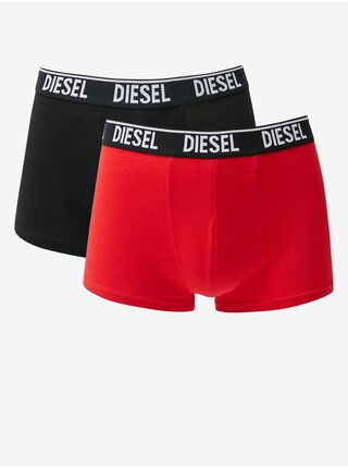 Súprava dvoch pánskych boxeriek v červenej a čiernej farbe Diesel