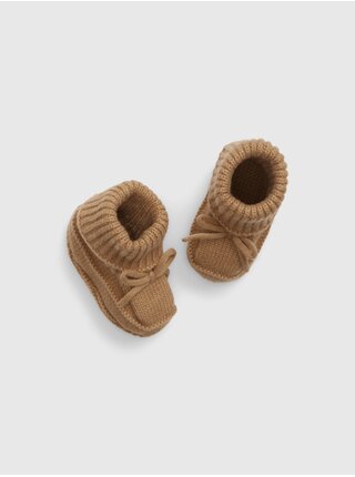 Hnědé dětské boty s umělým kožíškem GAP CashSoft 