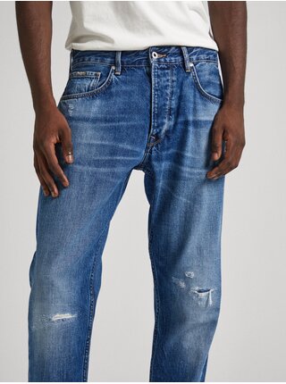 Modré pánske straight fit džínsy Pepe Jeans