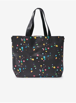 Krémovo-černá oboustranná kabelka 2v1 Desigual Splatter23 Pravia Reversible