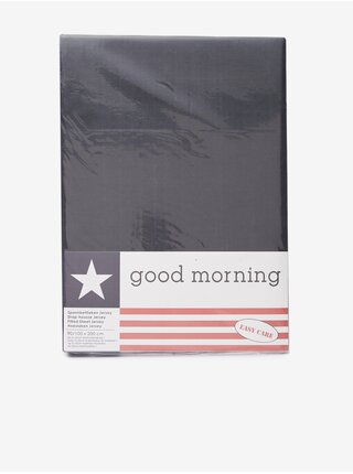 80/90/100 x 200 cm - Černé elastické žerzejové prostěradlo Good Morning