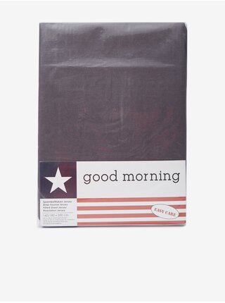 160/180 x 200 cm - Tmavě šedé elastické žerzejové prostěradlo Good Morning