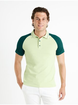 Světle zelené pánské basic polo tričko Celio Feprima