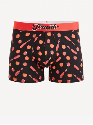 Čierne pánske vzorované boxerky Celio Tomato