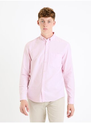 Růžová pánská košile Celio Daxford 